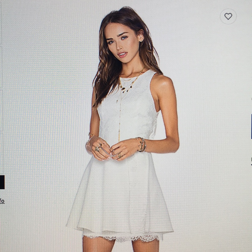 NBD White Open Back Skater Dress